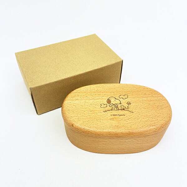 スヌーピー 木製くりぬき ランチボックス (オスワリ) SNOOPY