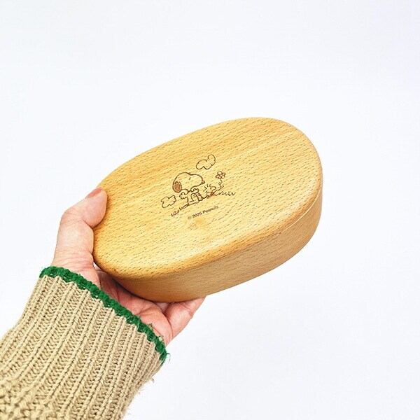 スヌーピー 木製くりぬき ランチボックス (オスワリ) SNOOPY