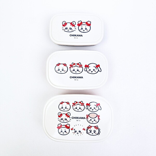 ちいかわ シール容器(3個セット) リボン ランチ 日本製