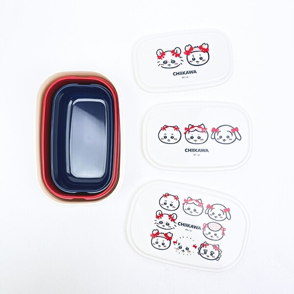 ちいかわ シール容器(3個セット) リボン ランチ 日本製