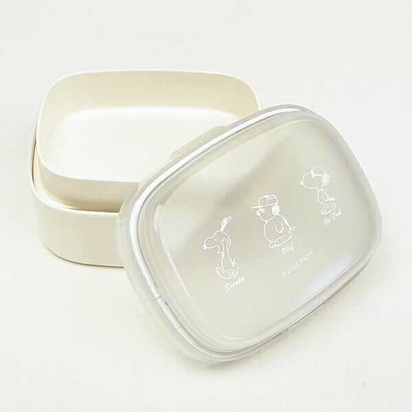 スヌーピー ワンタッチ2段ランチボックス (サイドウェイピーナッツ) 日本製 SNOOPY