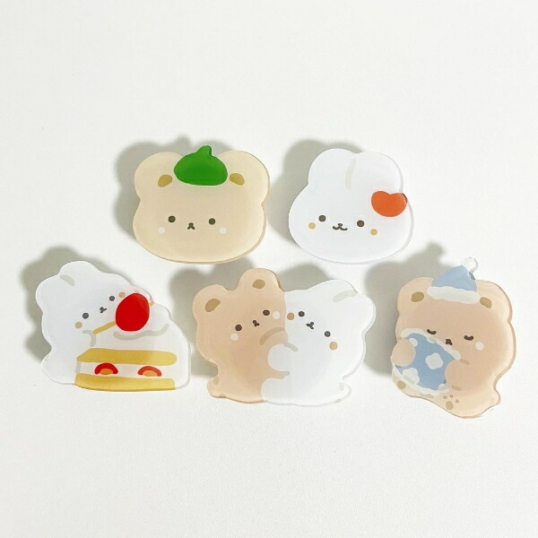 スタジオハヌル パム スマホグリップ ブラウン ブルー StudioHaneul おやすみ TOKTOK