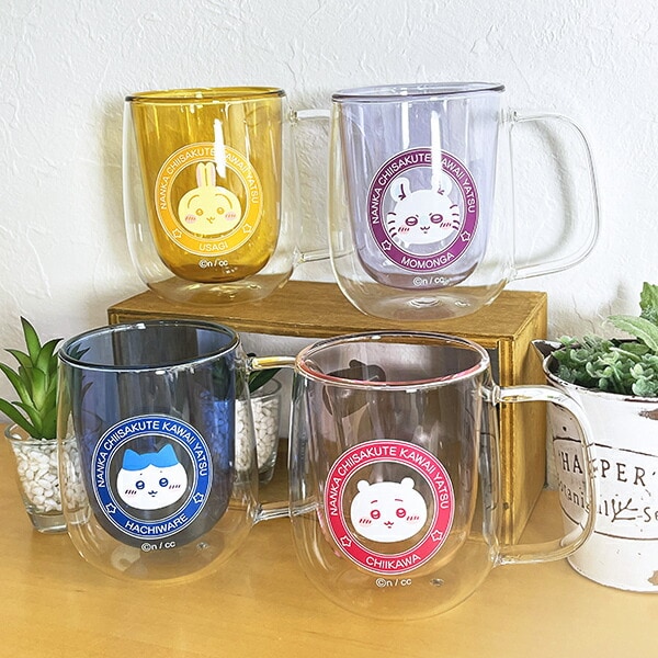 ちいかわ ハチワレ ダブルウォールグラス コップ
