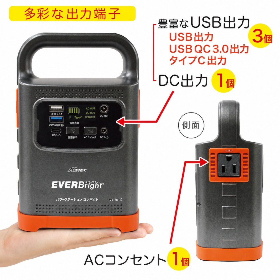 EVERBright パワーステーション コンパクト 出力端子一覧