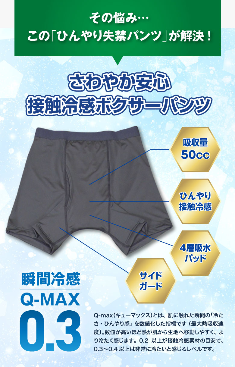 そのお悩みはひんやり失禁パンツが解決!