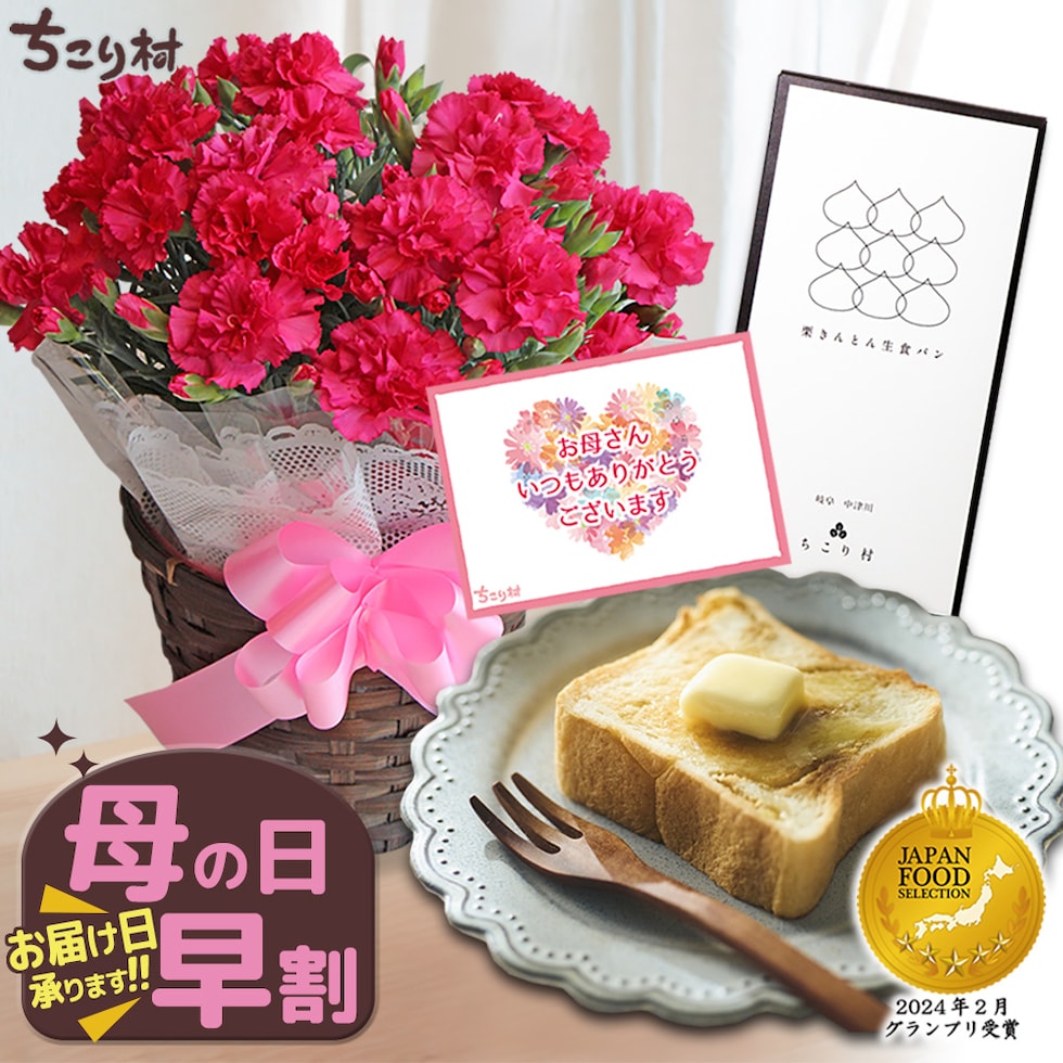 カーネーションと栗きんとん生食パンセット