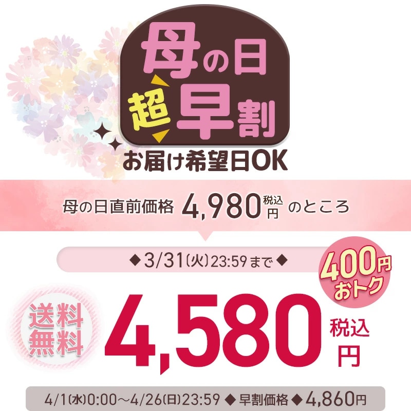 カーネーションと栗きんとん生食パンセット早割4580円