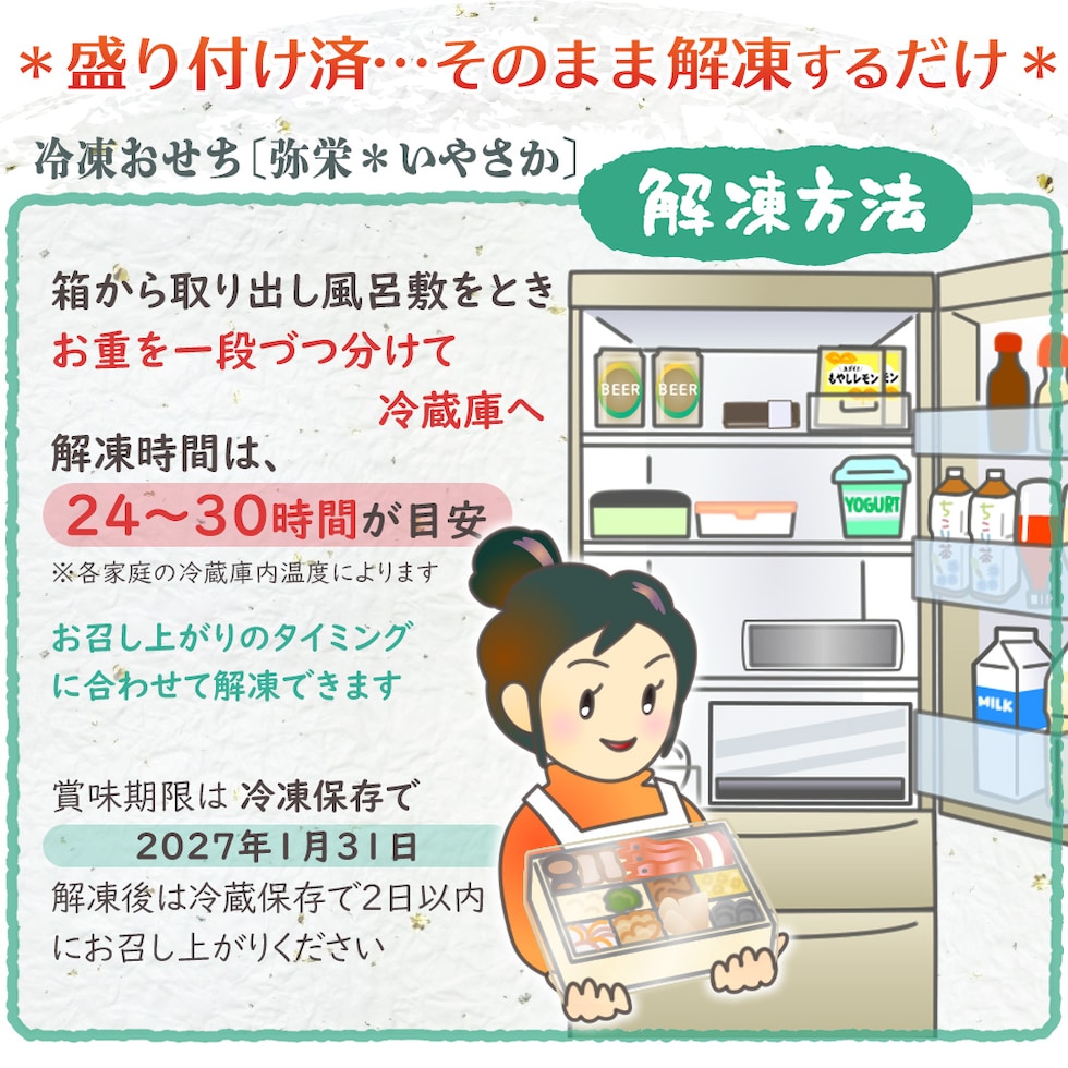 冷凍おせち解凍方法