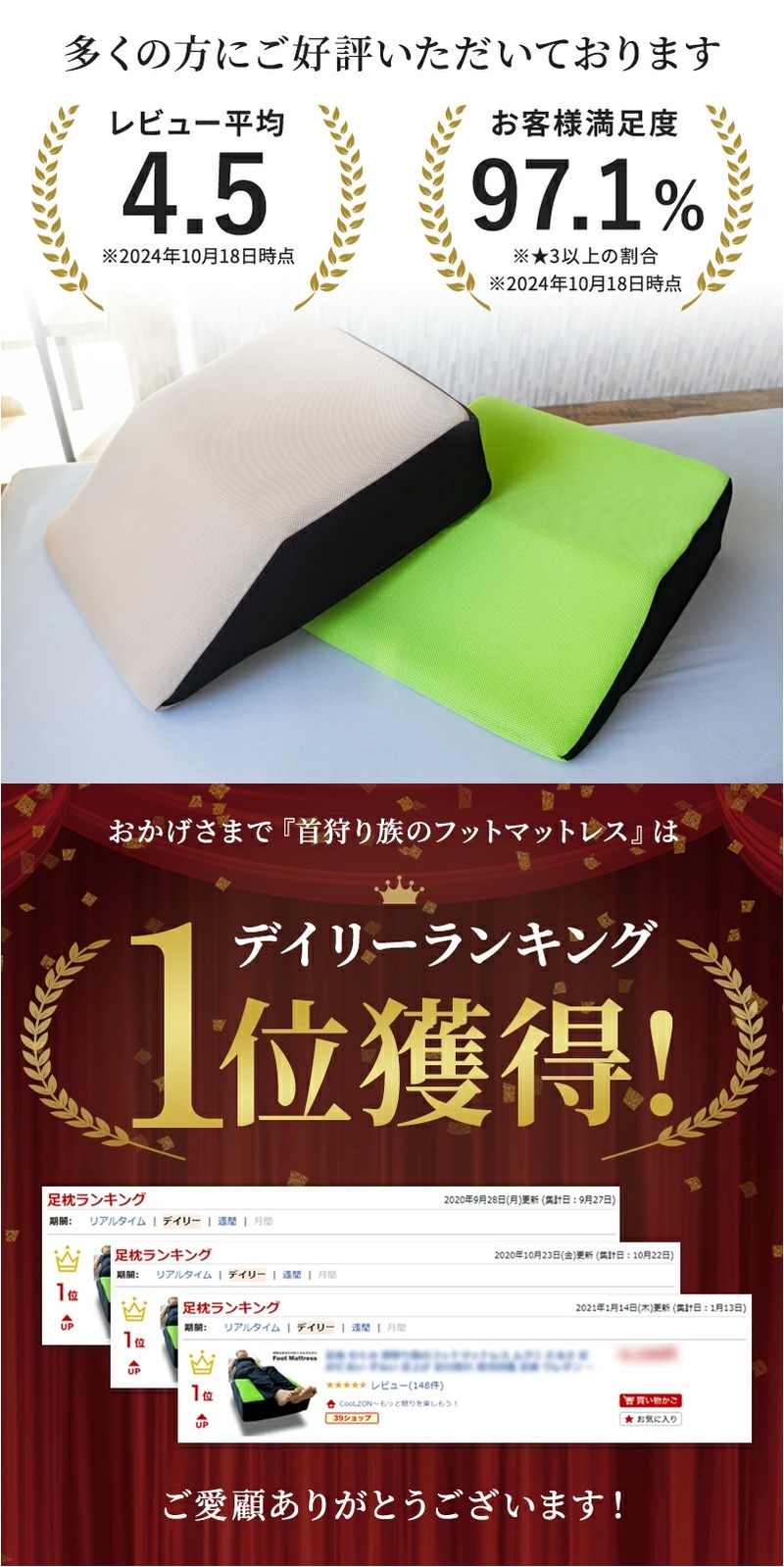 高評価をいただいております