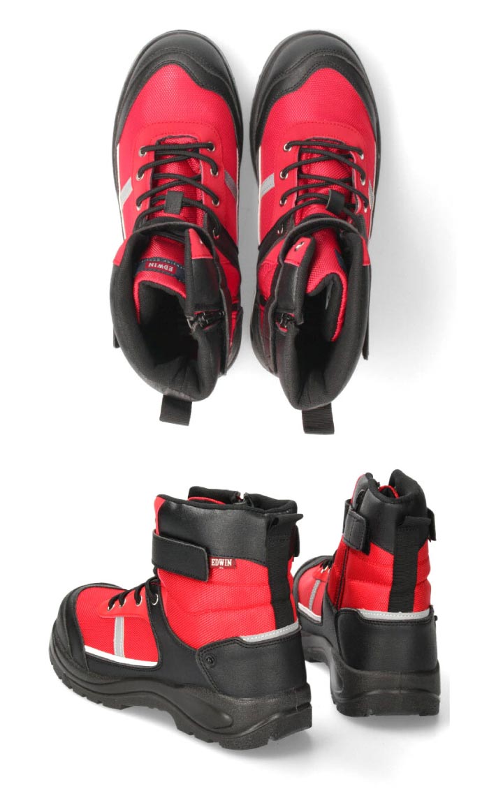 dショッピング |EDWIN エドウィン 安全靴 レッド ブーツ 鋼鉄先芯