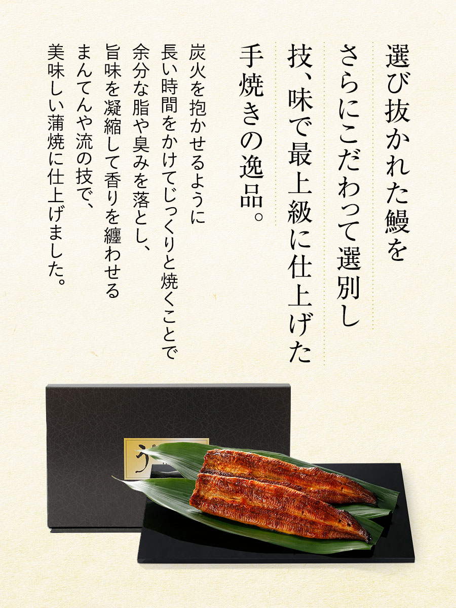 手焼き炭火うなぎ蒲焼2尾 福さ屋 辛子明太子
