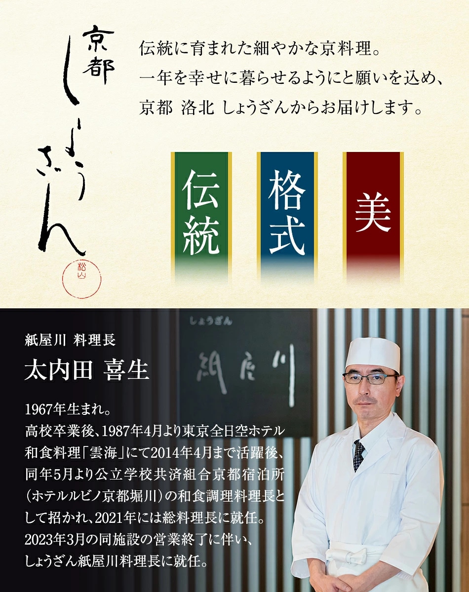 京都 しょうざん 和のおせち「紙屋川」三段重