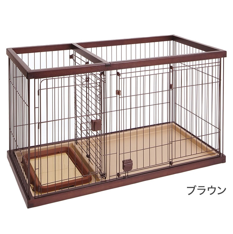 dショッピング |ペティオ ドッグルームサークル 犬用 ケージ ゲージ レギュラー 小屋 トレー付 小型犬用 超小型犬用 トイレの場所を分けられる  犬ゲージ ハウス ブラウン ホワイト Petio【送料無料】 | カテゴリ：ゲージ・サークルの販売できる商品 | リコメン堂 (252lp ...