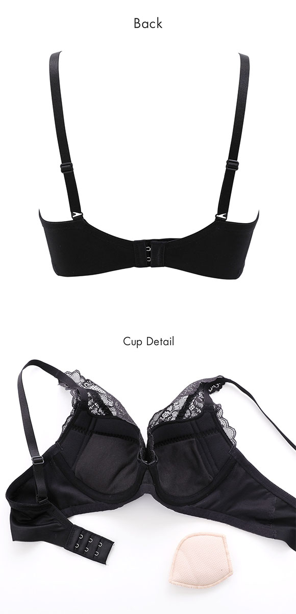 トリンプ TR632 天使のブラ スリムライン レーシィ ブラジャー DEF BK Triumph