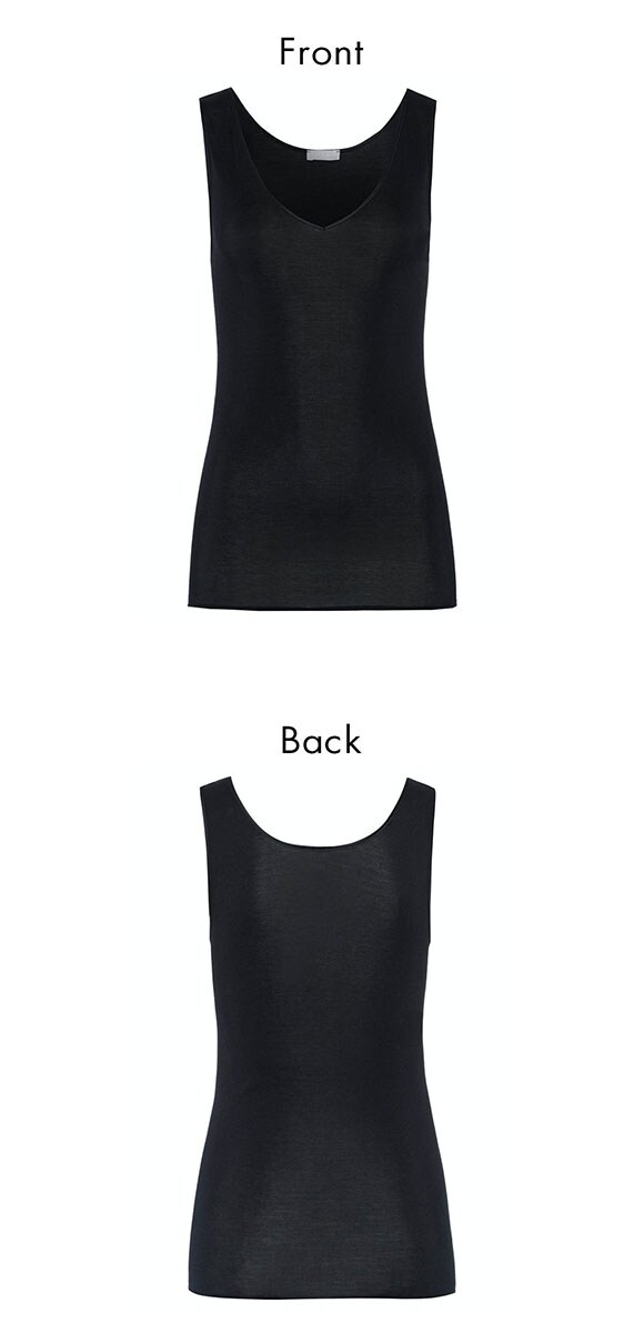 ハンロ コットン シームレス タンクトップ HANRO COTTON SEAMLESS Vネック インナー