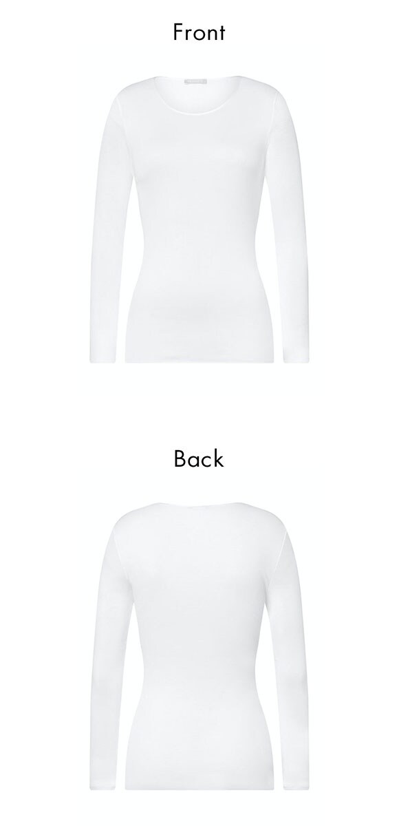 ハンロ コットン シームレス 長袖 トップス HANRO COTTON SEAMLESS Uネック インナー