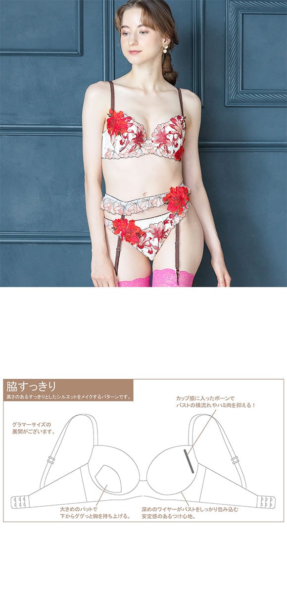 ドゥペルル ヴィクトリアシクラメン 脇すっきりブラジャー GH リフトアップ 脇高 脇肉 脇寄せ 谷間 バストアップ グラマー 大きいサイズ