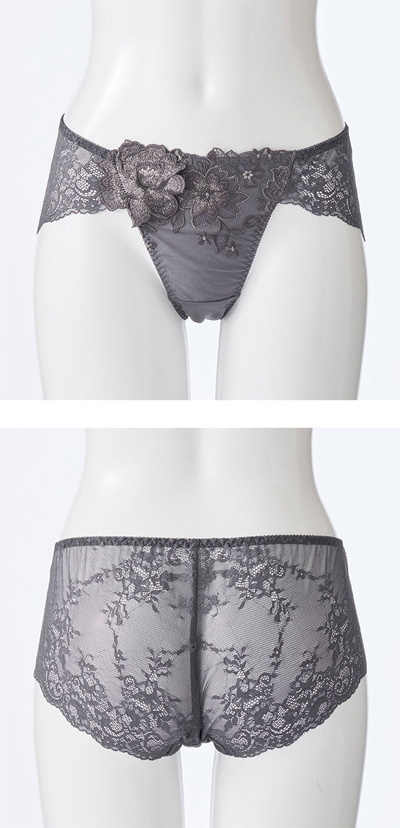 ドゥペルル クリスタル 総レースショーツ ML フィット ひびきにくい バックレースショーツ DuePerle