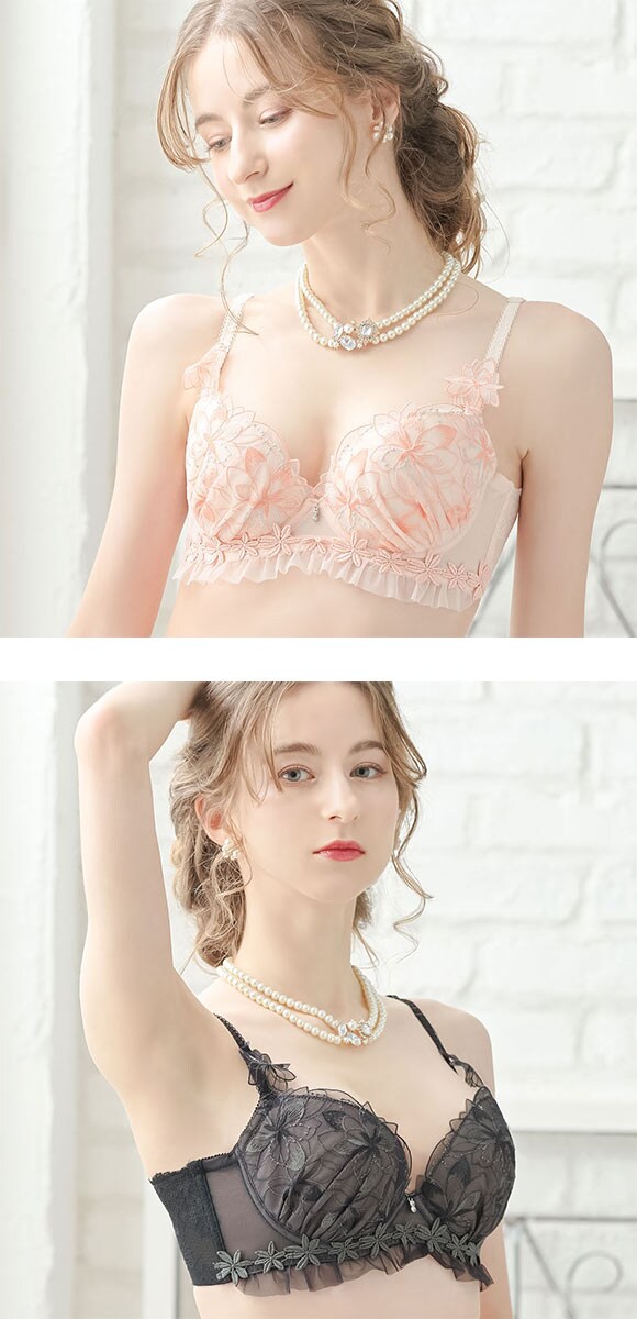 ドゥペルル フルールドゥ 脇高すっきりブラジャー BCDEF グラマー 谷間 スムージング なめらか リフトアップ 脇肉 脇寄せ 盛り胸