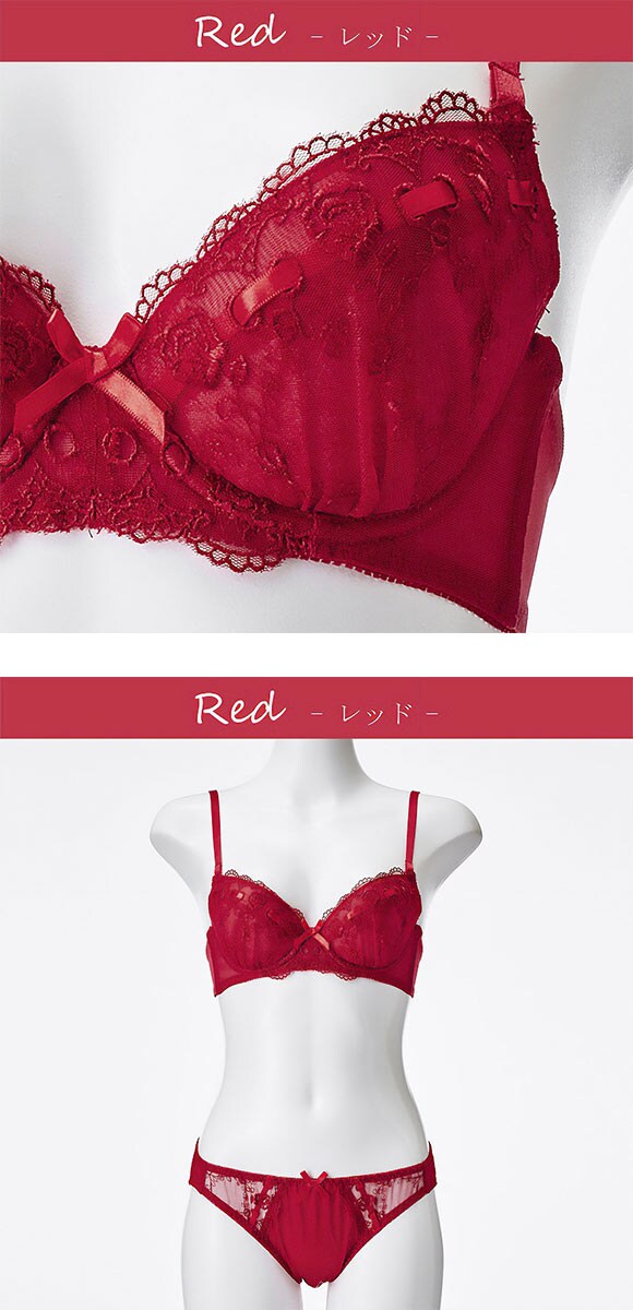 イーエスフェアリー プレゼントローズ ブラセット BCDEF Wパッド 大きいサイズ グラマーサイズ プチプラ ブラジャー ショーツ セット ES Fairy