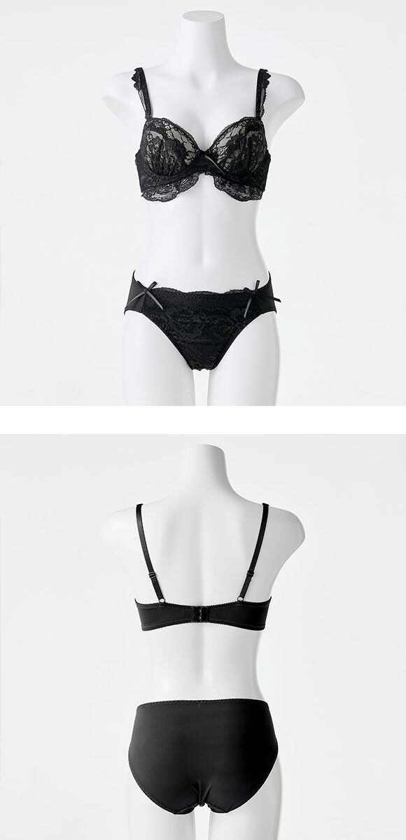 イーエスフェアリー ヌーディーレース ブラセット BCDEF ブラジャー ショーツ セット 大きいサイズ パッド 盛り プチプラ ES Fairy