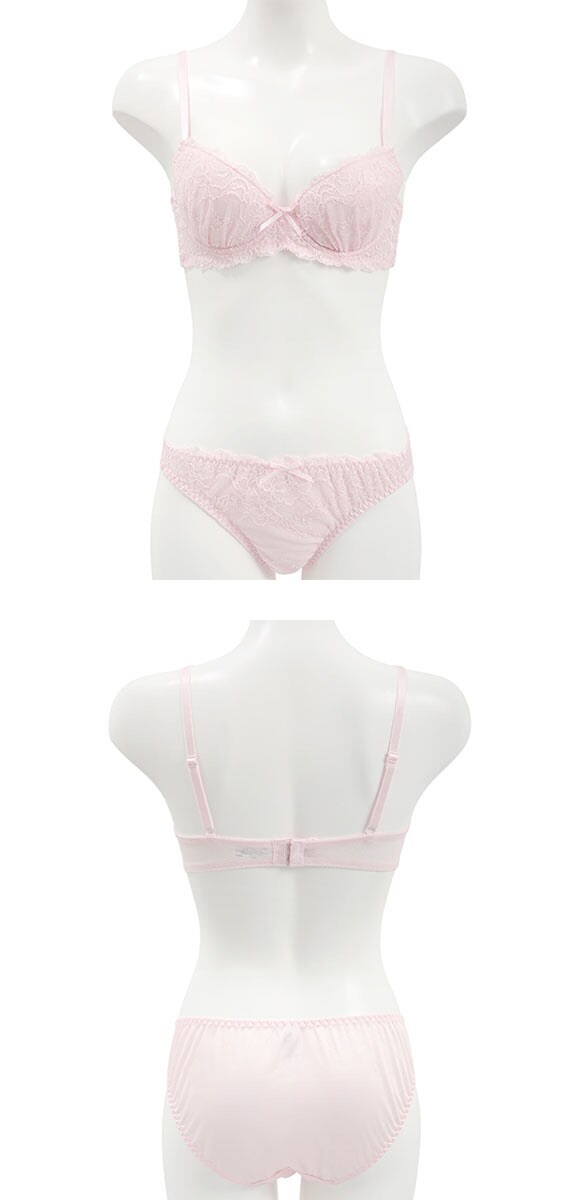 イーエスフェアリー ガーリーレース ブラセット BCDEF 盛り胸 谷間 ブラジャー ショーツ セット 大きいサイズ プチプラ ES Fairy