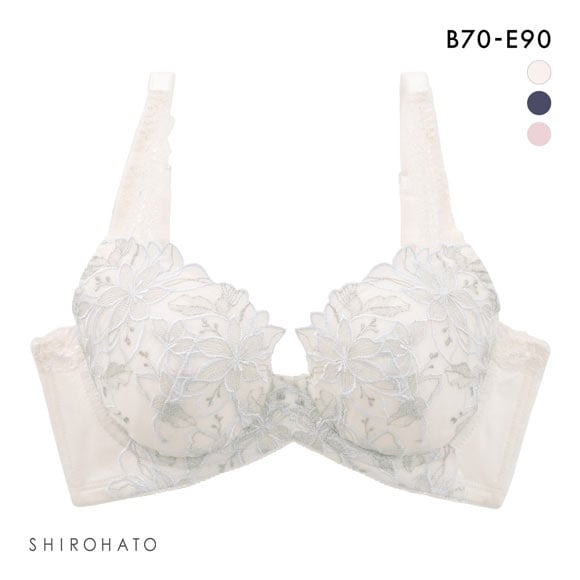 キレイ工房 美背中シルエット ブラジャー 花柄刺繍 背中すっきり Vバック サポート