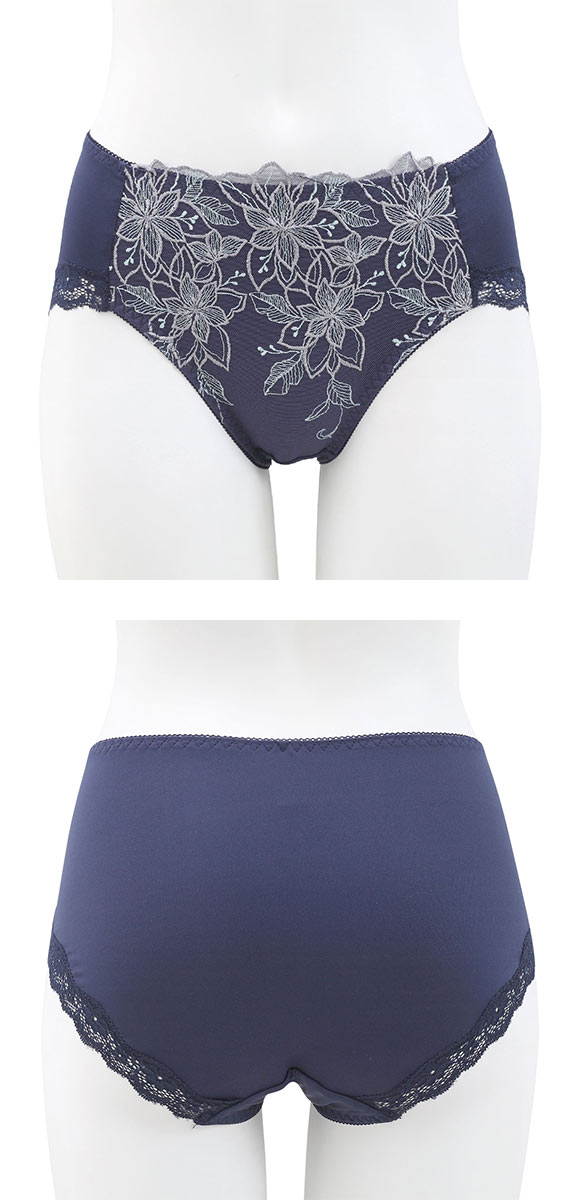 キレイ工房 美背中シルエットブラ ペアショーツ ノーマル ショーツ 花柄刺繍