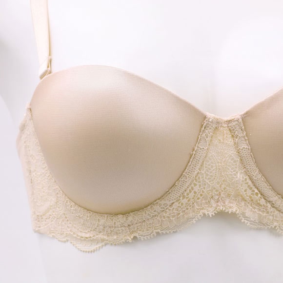 PT-bra ブラジャー 1/2カップ ストラップレス シンプル オフショルダー