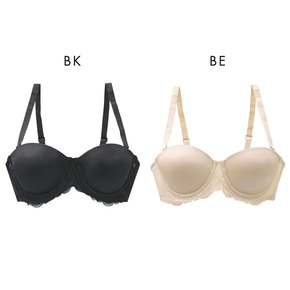 PT-bra ブラジャー 1/2カップ ストラップレス シンプル オフショルダー