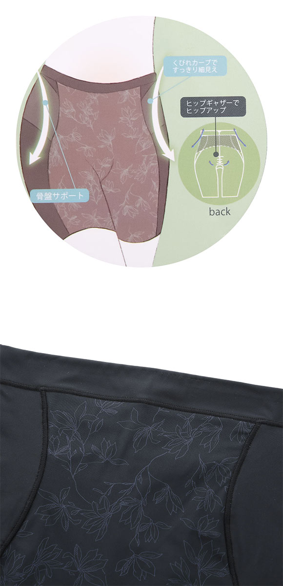 瞬間細見えパンツ ロングガードル くびれ＆骨盤サポート ショーツガードル 細見え 補正下着 ヒップアップ お腹押さえ