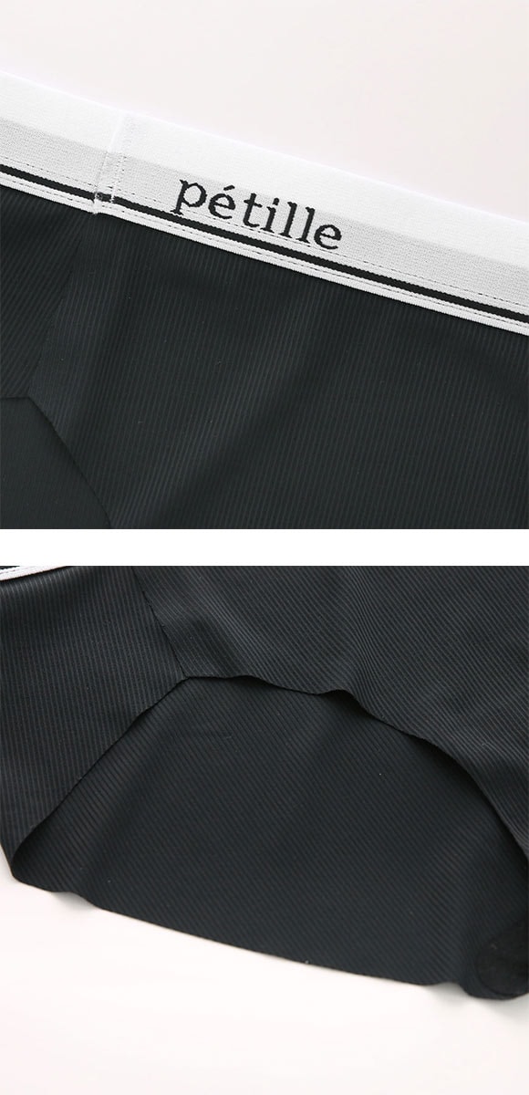 ポフ ロゴテープ スポーティブラ ペアノーマルショーツ M L LL スタンダード ひびきにくい なめらか