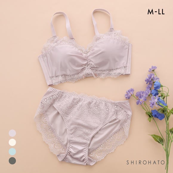 メルトココ 谷間キープ ふわとろカップ プランジノンワイヤーブラ ブラセット 脇スッキリ ブラジャー ショーツ セット
