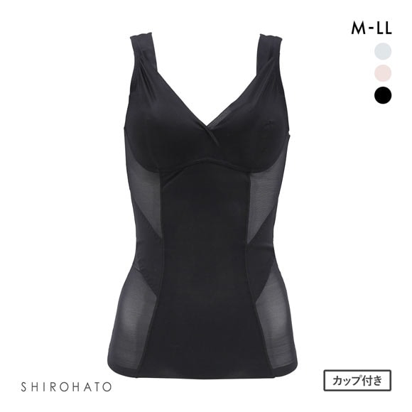 ブライトマッチ 巻き肩サポート 美姿勢ボディシェイパー M L LL ムレナイ メッシュ 着やせ 背中クロス スタイルアップ 補整 カップ付き ラン型 ブラトップ