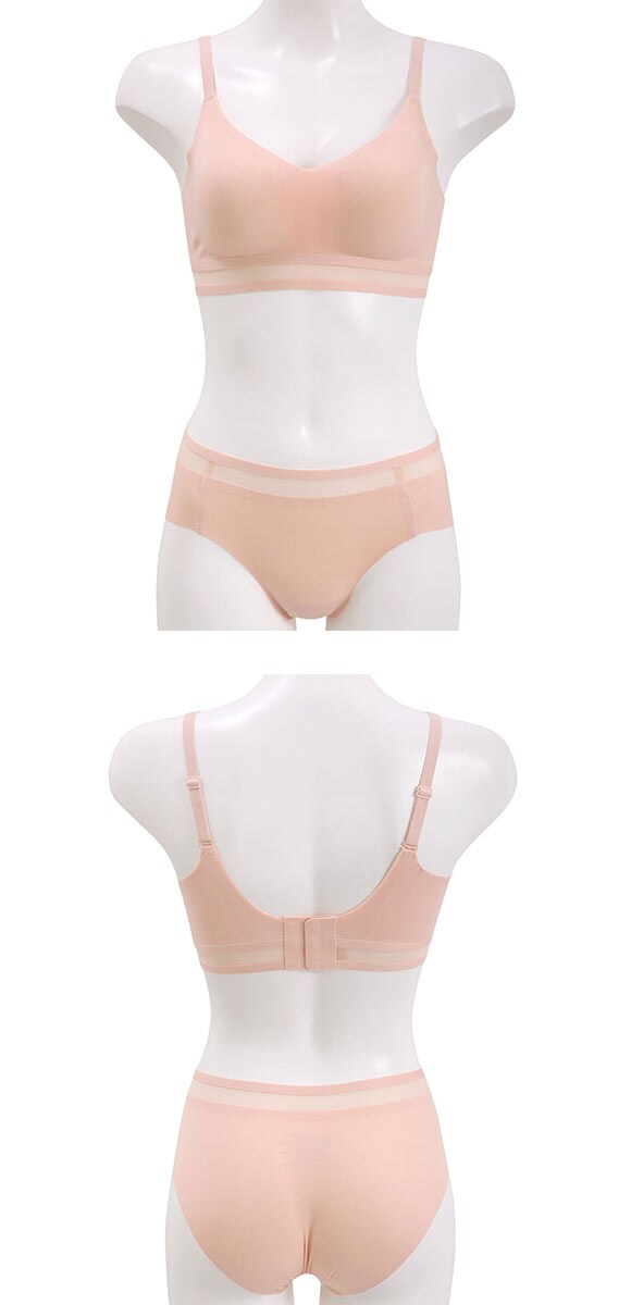 ポフ シアーチュール シームレス ノンワイヤーブラセット M L LL ふわもち Pofu ひびきにくい 脇高 快適 ナイトブラ 大きいサイズ