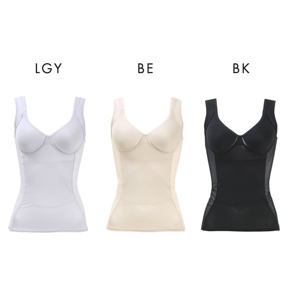 ブライトマッチ 背中クロス 接触冷感 美姿勢ボディシェイパー M L LL ムレない カップ付き 着やせ 背中 補正下着 インナー 涼しい