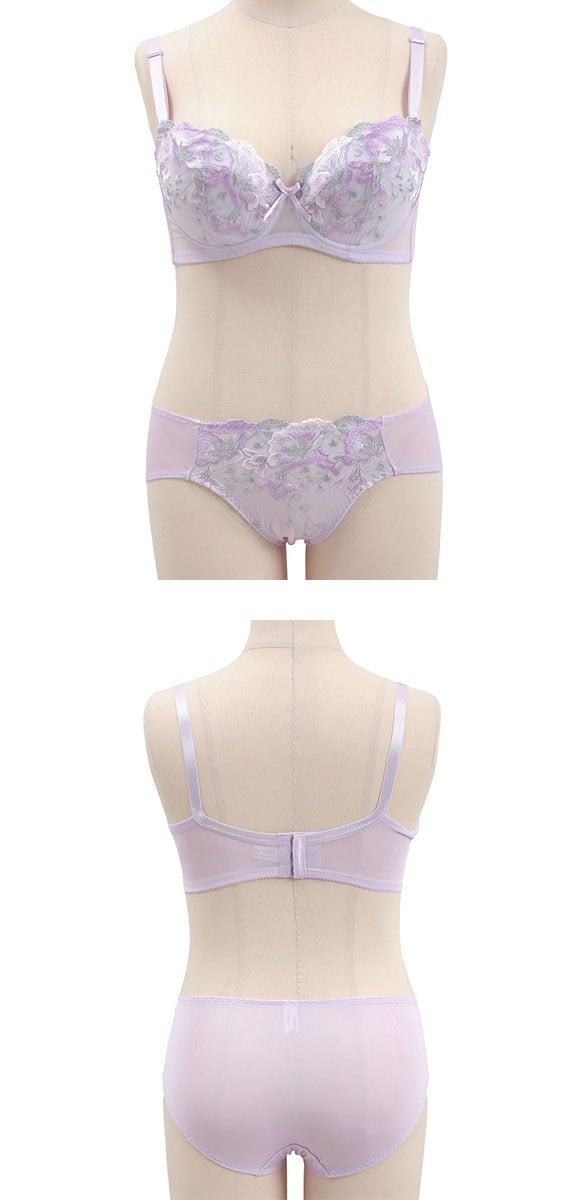 段差すっきり体験 ロイヤルピオニー グラマーブラセット DEF70-90 アンダー大きいサイズ ブラジャー ショーツ セット 脇肉 脇高 お得