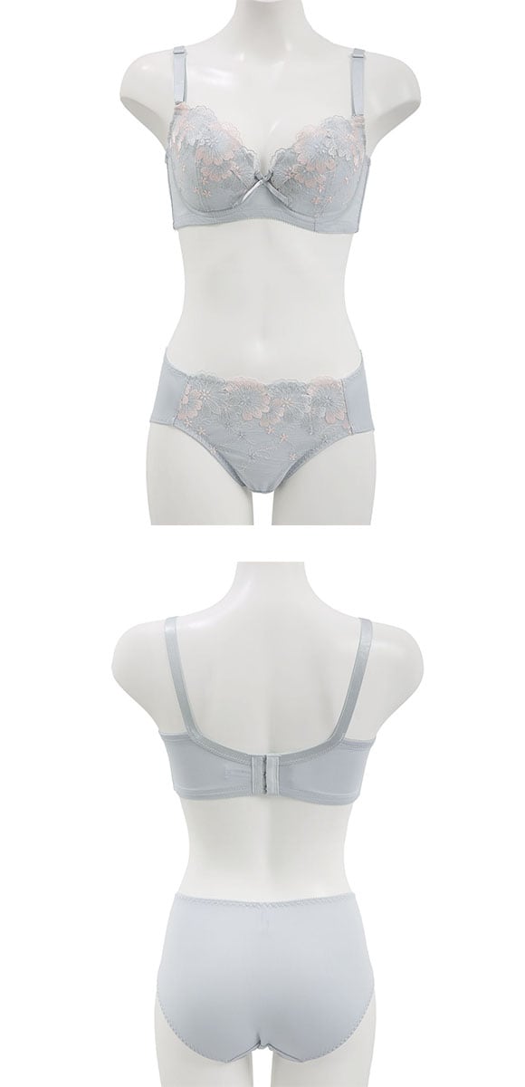 段差すっきり体験 エレガンスピオニー グラマーブラセット DEF70-90 アンダー大きいサイズ ブラジャー ショーツ セット