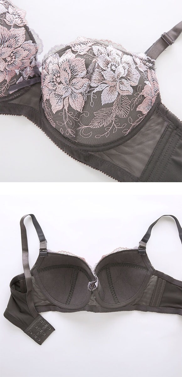 段差すっきり体験 ブリリアントローズ グラマーブラセット DEF70-90 アンダー大きいサイズ ブラジャー ショーツ セット