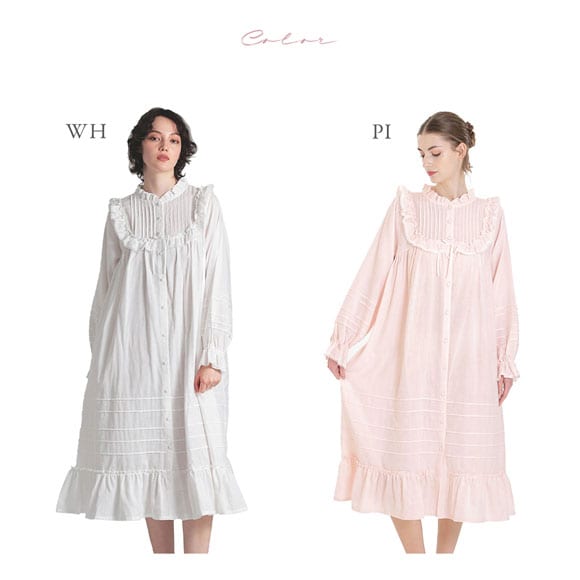 ナルエー NARUE パジャマ 50/ダブルガーゼクラシカルナイトドレス ワンピース ドレス 綿100％ ネグリジェ moontan by Narue Luxe