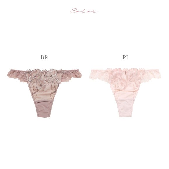 ナルエー ランジェリー フラッフィーフラワー Tバック ショーツ タンガ 総レース バックレース NARUE