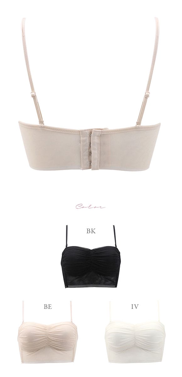 ナルエー ランジェリー チュール チューブトップ カップ付き ノンワイヤー ストラップレス