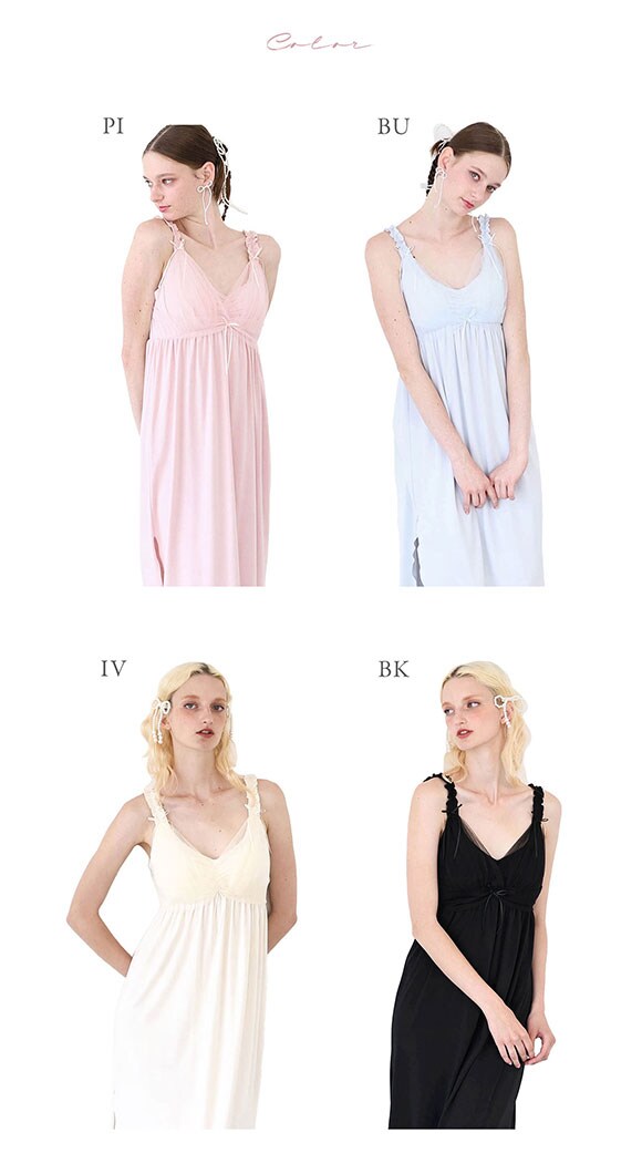 ナルエー パジャマ T/R天竺ヒロインナイトドレス ルームウェア ドレス ネグリジェ カップイン カップ付き レディース NARUE