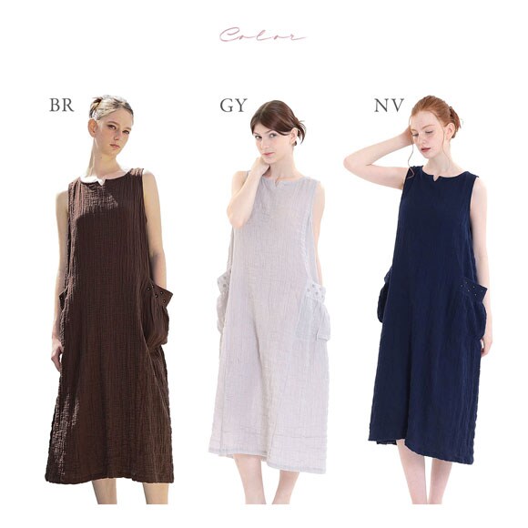 ナルエー パジャマ シャーリングダブルガーゼプティ刺繍ノースリーブワンピース ワンピース ルームウェア NARUE