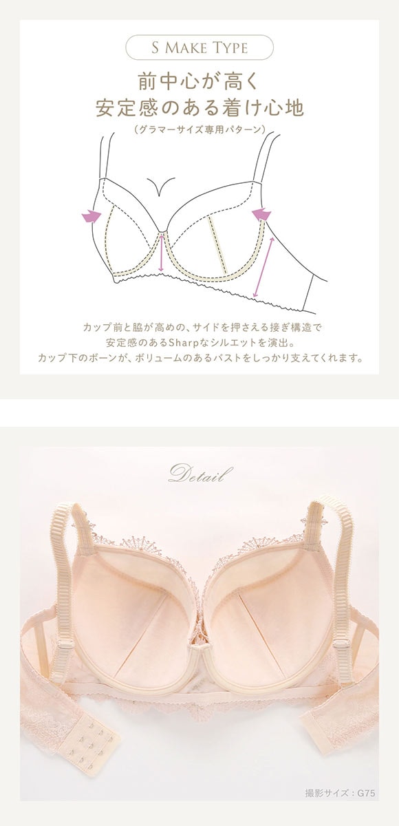 リサマリ レーヌ ターシャ ブラジャー グラマーブラ 大きいサイズ GHI Risa Magli Reine