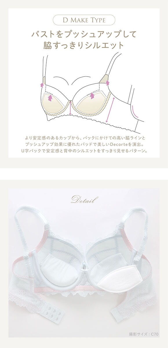 リサマリ レーヌ フロリタ ブラジャー BCD 脇高ブラ Risa Magli Reine