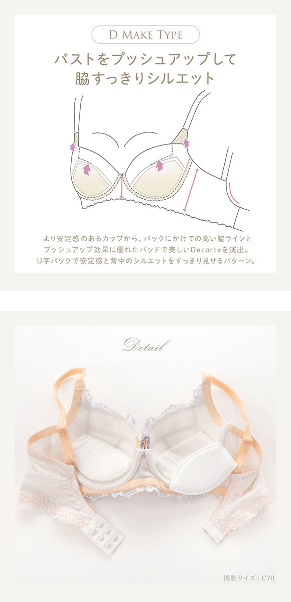 リサマリ レーヌ ジェシー ブラジャー DEF 脇高ブラ 大きいサイズ Risa Magli Reine