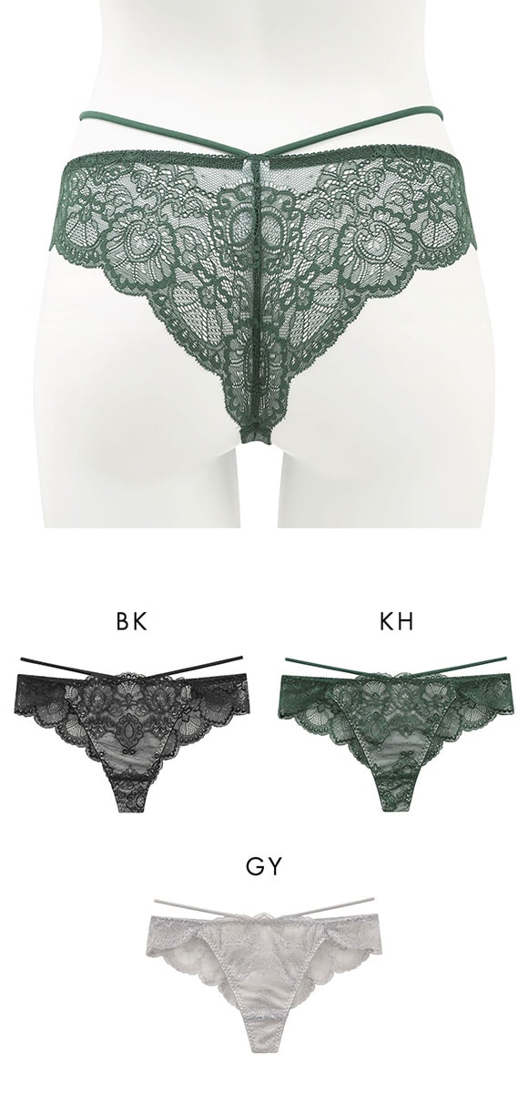 オールレース ヌーディーコード ペア ショーツ Tバック 総レース