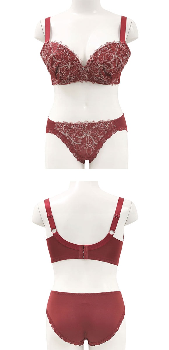 ビーオーエヌ エレガンスフラワー シリーズ 脇高 ブラジャー ショーツ セット GHI 大きいサイズ 脇すっきり 脇肉 bon