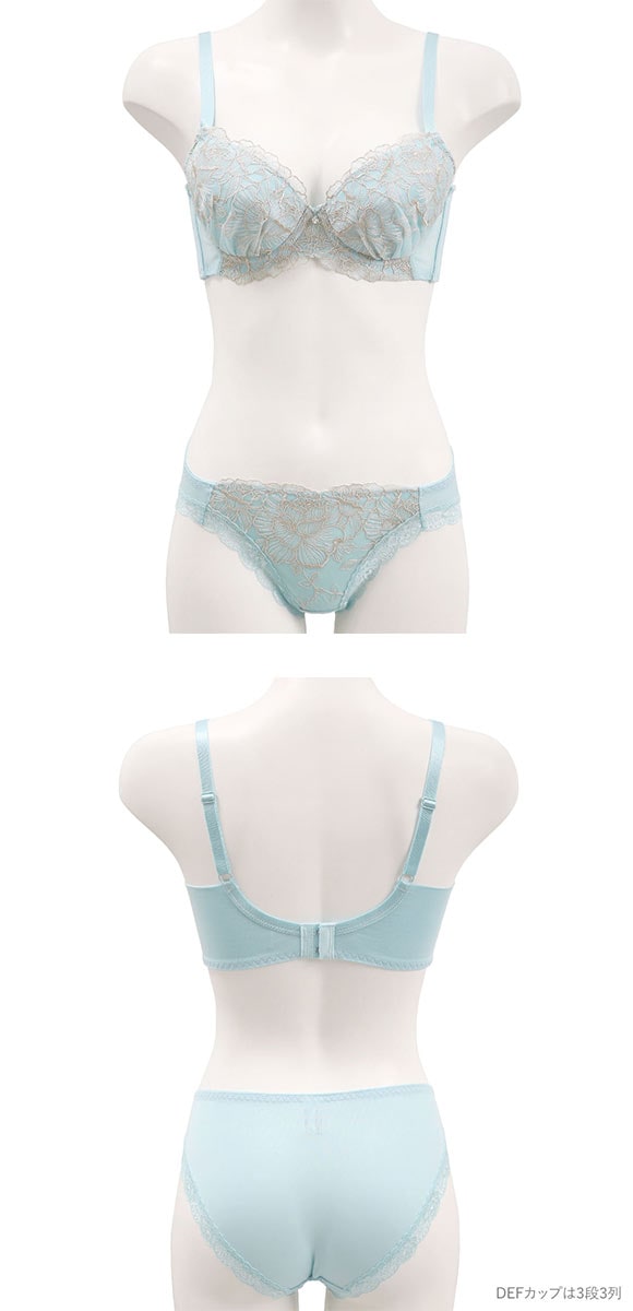 ビーオーエヌ 美胸 脇寄せ バストメイクブラ ローズレース シリーズ ブラジャー ショーツ セット BCDEF bon 脇すっきり 脇高 脇肉